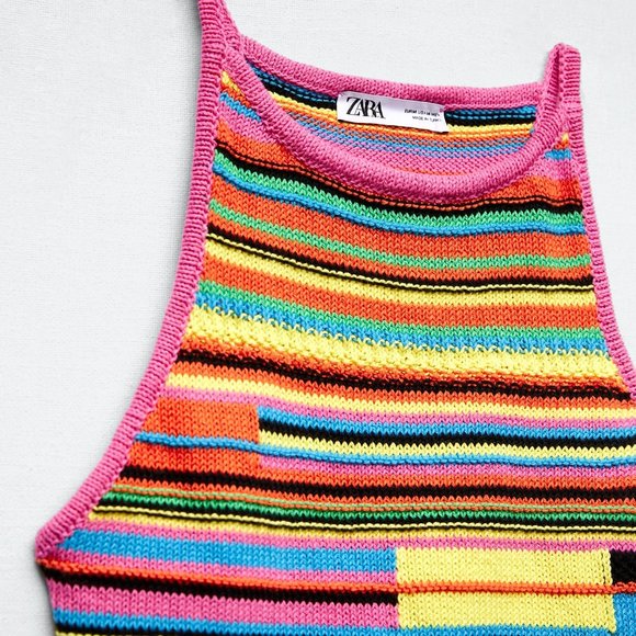 NWT Zara Multicolor Knit Top - Picture 3 of 4